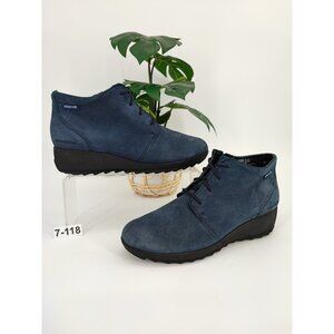 Mephisto Women's Athina Blue Leather Lace Up Snekers Size 7.5 US